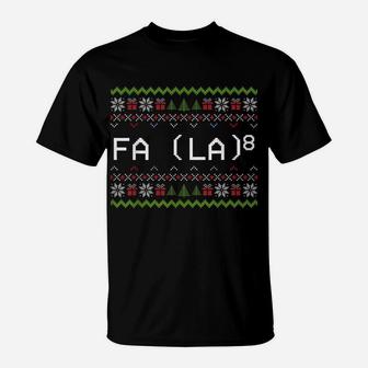Fa La 8 Funny Christmas Santa Math Teacher Xmas T-Shirt | Crazezy UK