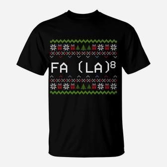 Fa La 8 Funny Christmas Santa Math Teacher Xmas T-Shirt | Crazezy AU