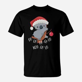 Fa La La La La Koala Cute Koala Bear In Christmas Hat Sweatshirt T-Shirt | Crazezy
