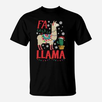 Fa La La Llama Xmas Women Men Kids Gift Llama Christmas Sweatshirt T-Shirt | Crazezy