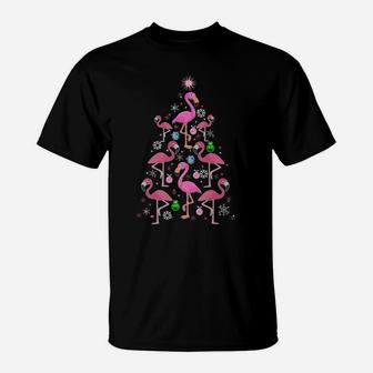 Fa La La Mingo Flamingo July Christmas Tree Mid Year Santa T-Shirt | Crazezy AU