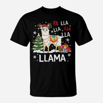 Fa Lla Lla Llama Christmas Llama Xmas Pajama Funny Gifts T-Shirt | Crazezy CA