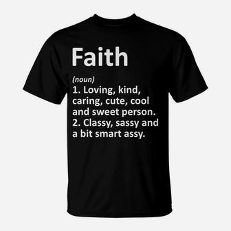 Faith Definition Personalized Name Funny Birthday Gift Idea T-Shirt | Crazezy