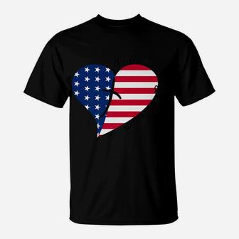 Faith Family Freedom American Flag Heart 4Th Of July T-Shirt | Crazezy