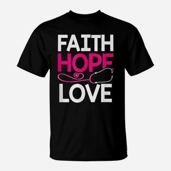 Faith Hope Love Nursing Practitioner Nurse Superhero Gift T-Shirt | Crazezy