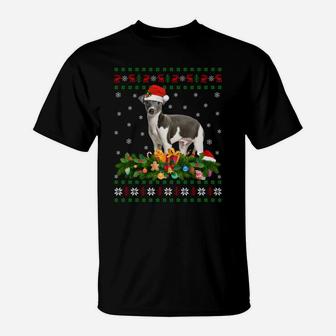 Family Matching Xmas Lighting Ugly Greyhound Christmas Sweatshirt T-Shirt | Crazezy