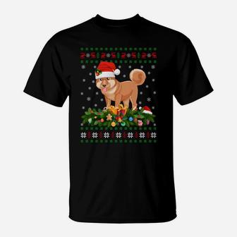 Family Matching Xmas Lighting Ugly Shiba Inu Christmas Sweatshirt T-Shirt | Crazezy DE