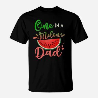 Family One In A Melon Dad Birthday Party Matching Family Tee T-Shirt | Crazezy DE