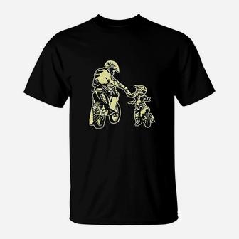 Father And Son Dirt Bike Racer Dirt Road Racing Motorbike T-Shirt | Crazezy