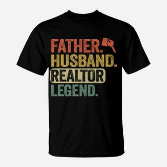 Father Husband Realtor Legend Men Vintage Real Estate Agent Sweatshirt T-Shirt | Crazezy
