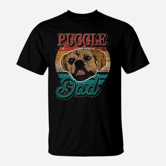Fathers Day Dog Lover Dog Owner Puggle Dad Pet Retro Puggle Sweatshirt T-Shirt | Crazezy