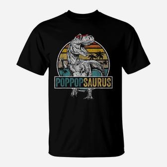 Father's Day Poppopsaurus T Rex Dinosaur Funny Poppopsaurus T-Shirt | Crazezy DE