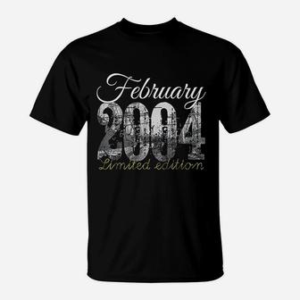 February 2004 17 Year Old 2004 17Th Birthday Gift T-Shirt | Crazezy CA