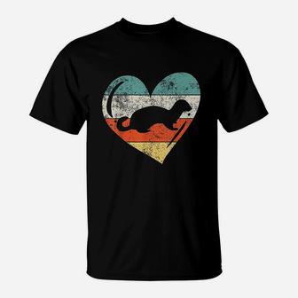 Ferret Love Heart T-Shirt | Crazezy