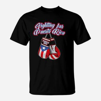Fighting For Puerto Rico Puerto Rican Pride - Boxing Flag T-Shirt - Thegiftio