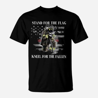 Fire Fighter Firefighter American Flag Thin Red Line T-Shirt | Crazezy AU