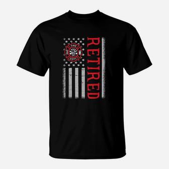 Firefighter American Flag Retired T-Shirt | Crazezy CA
