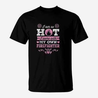 Firefighter Girlfriend Or Wife Fireman T-Shirt | Crazezy DE