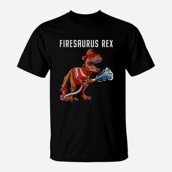 Firefighter T Rex Dinosaur T-Shirt | Crazezy DE