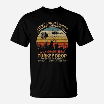 First Annual Wkrp Turkey Drop Vintage Thanksgiving Day T-Shirt | Crazezy CA