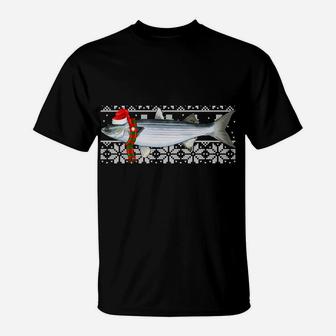 Fish Xmas Santa Hat Mullet Ugly Christmas Sweatshirt T-Shirt | Crazezy