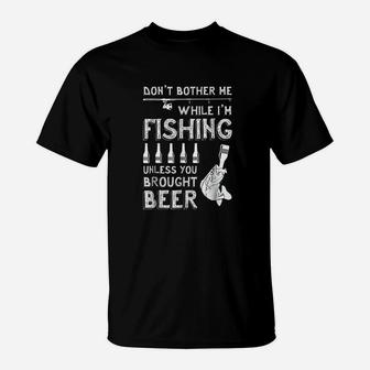Fishing Humor Beer Fish Graphic Fishing Drinking T-Shirt - Thegiftio