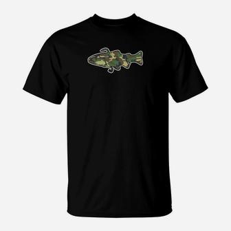 Fishing Swimbait Camo Trout Largemouth Bass T-Shirt | Crazezy