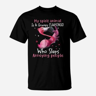 Flamingo Lover My Spirit Animal Is Grumpy Flamingo T-Shirt | Crazezy CA