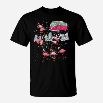 Flamingo Tree Christmas Sweater Xmas Pet Animal Lover Sweatshirt T-Shirt | Crazezy AU