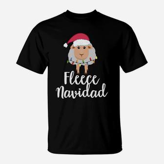 Fleece Navidad Sheep Face Santa Hat Xmas Holiday Pun Gift Sweatshirt T-Shirt | Crazezy AU