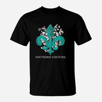 Fleur De Lis Charcoal T-Shirt - Thegiftio UK