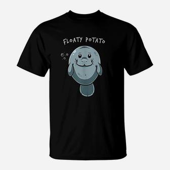 Floaty Potato Manatee Chubby Mermaid Sea Cow Animal Gift T-Shirt | Crazezy