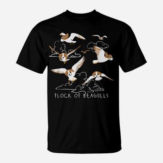 Flock Of Beagulls Beagle With Bird Wings Dog Lover Funny T-Shirt | Crazezy DE
