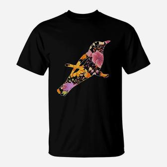 Floral Flower Oriole Lover T-Shirt | Crazezy