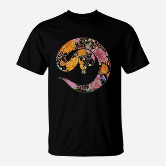 Floral Flower Vintage Retro Ball Python Lover T-Shirt | Crazezy DE
