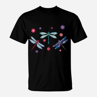 Flower Dragonflies Wild Insect Animal Girls Gift Dragonfly T-Shirt | Crazezy DE