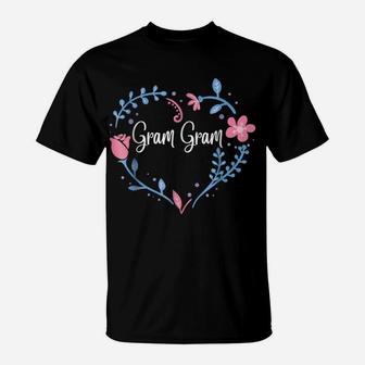 Flower Gram Gram Grandma Christmas Birthday Gift Tee T-Shirt | Crazezy UK