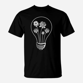 Flower Lightbulb Nature Lover T-Shirt | Crazezy CA