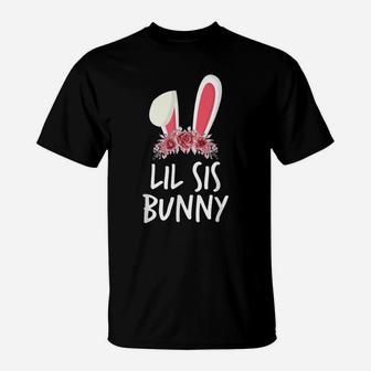 Flower Lil Sis Bunny Ears Easter Matching Outfits Family T-Shirt | Crazezy UK