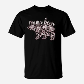 Flower Mama Bear Cute T-Shirt | Crazezy