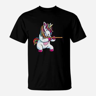 Flute Gift Teen Girls Marching Band Flutist Unicorn T-Shirt | Crazezy CA