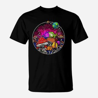 Forest Mushrooms Nature Frog T-Shirt | Crazezy