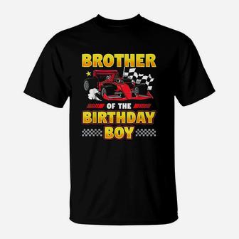 Formula Race Car Brother Of Birthday Boy Party Racing T-Shirt | Crazezy