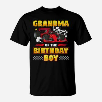 Formula Race Car Grandma Of Birthday Boy Party Racing T-Shirt | Crazezy