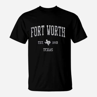 Fort Worth Texas Vintage Sports Design F Worth T-Shirt | Crazezy UK