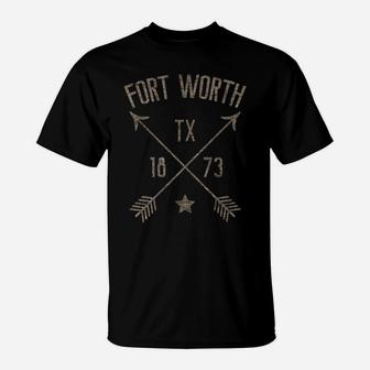 Fort Worth Tx Hoodie Distressed Boho Style Home City T-Shirt | Crazezy