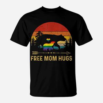 Free Mom Hugs Lgbt Pride Mama Bear Retro Tshirt Gift T-Shirt | Crazezy