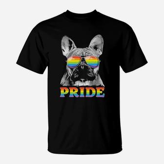 French Bulldog Gay Pride Lgbt Rainbow Flag T-Shirt - Monsterry AU