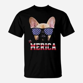 French Bulldog Merica Funny Patriotic 4Th Of July T-Shirt - Monsterry