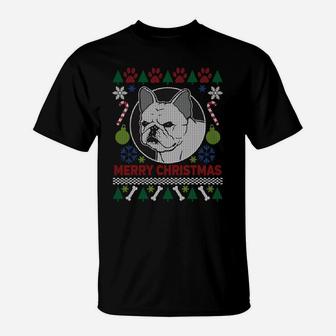 French Bulldog Ugly Christmas Sweatshirt Tacky Xmas Gift T-Shirt | Crazezy